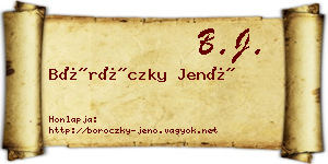 Böröczky Jenő névjegykártya