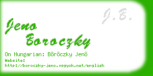 jeno boroczky business card